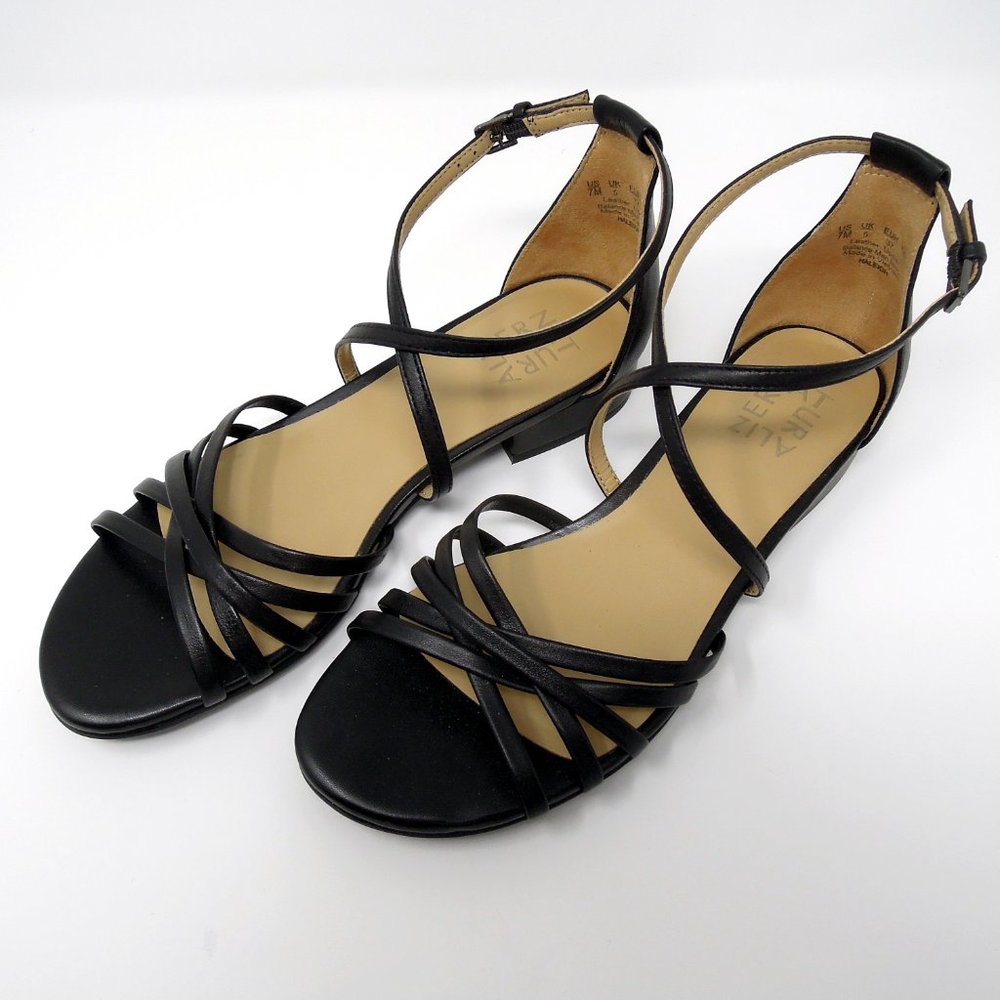 Naturalizer Haleigh Black Leather Sandal - Size 7